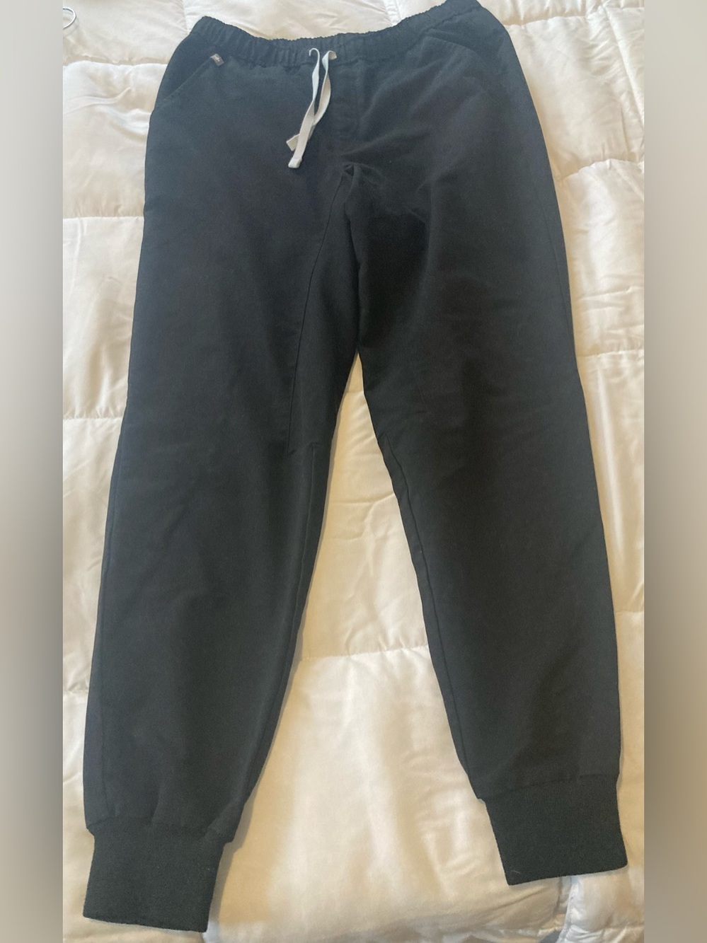 Figs Black Sweatpants/Scrubs with White Drawstring
